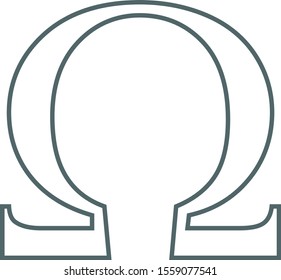 Omega icon. Greek letter icon.