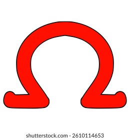 omega icon illustration hand drawn isolated vector