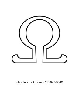 Omega icon. Script sign