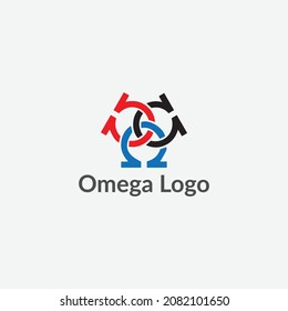 Omega logo design vector template