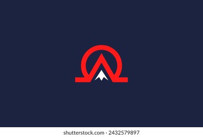 omega with mountain logo icon design vector design template inspiration