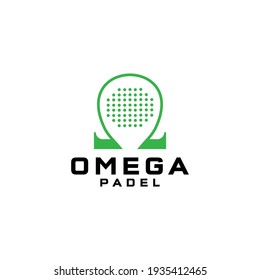 Vector de diseño de logotipo Omega Padel