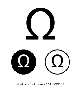 Omega symbol set.Vector illustration
