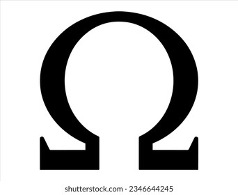 Omega symbol silhouette vector art