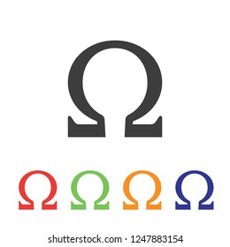 Omega symbol with various colors vector image