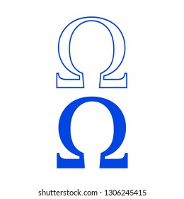 Omega symbol. Vector illustration