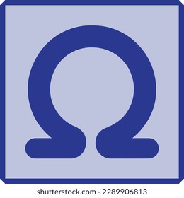 Omega Symbol Vector Image Illustration 