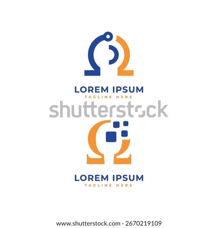 omega tech logo design creative modern concept for tech business brand startup company