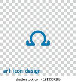 icono de vector omega en un fondo abstracto