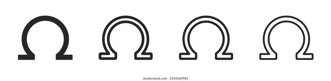 Conjunto de iconos vectoriales Omega. Icono de Omega