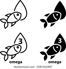 Omega-3 icon , vector illustration