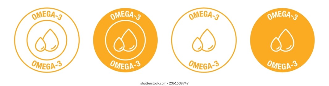 Símbolo vector Omega-3 en color naranja