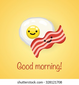 Omelet Bacon Text Good Morning Vector Stock Vector (Royalty Free) 328121708