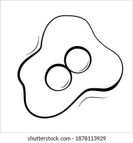 Omelet colouring. Fried eggs icon. Simple element illustration. Egg logo.