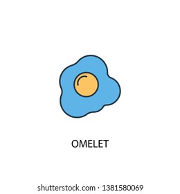 omelet concept 2 colored line icon. Simple yellow and blue element illustration. omelet concept outline symbol design