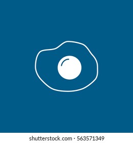 Omelet Flat Icon On Blue Background