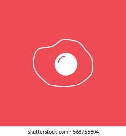 Omelet Flat Icon On Red Background