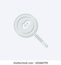 omelet in a frying pan - light gray vector icon