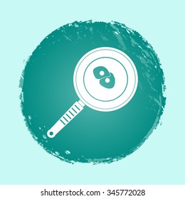 omelet in a frying pan vector icon - round button