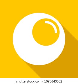 Omelet. Icon. Flat style. Yellow background.