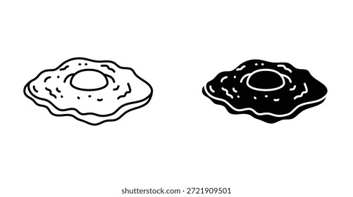 Omelet icon. Line with editable stroke and flat for Web