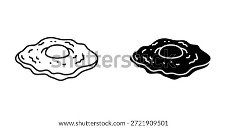 Omelet icon. Line with editable stroke and flat for Web