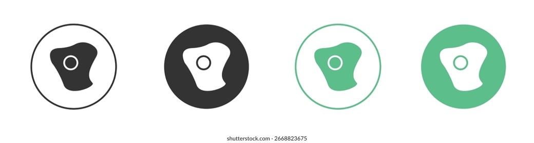Ícone Omelete Conjunto de Ícones de Vetor de Linha Plana Mínimo.