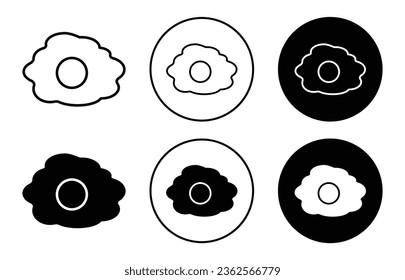 omelet icon. Morning breakfast rich in protein egg yolk albumen symbol. Healthy diet food vector.