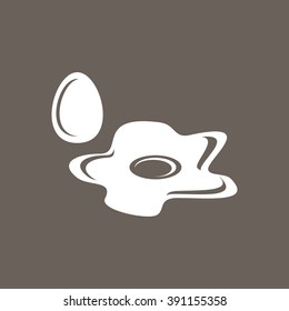 Omelet Icon on Dark Gray Color. Eps-10.