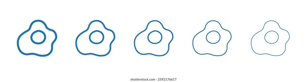 Omelet icon Symbol collection thin outline set