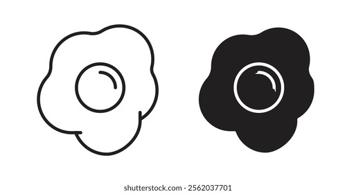 Omelet icons in flat and line style set.
