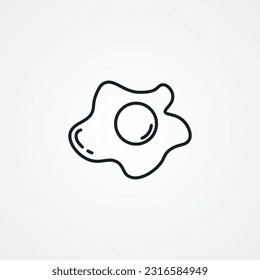 icono de la línea de omelet. icono de la línea de huevo frito