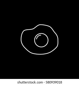 Omelet Line Icon On Black Background