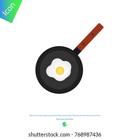 Omelet on the pan vector icon