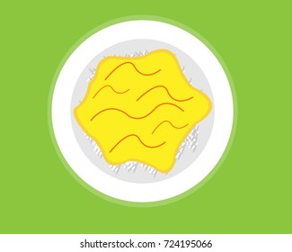 Omelet on rice vector
 