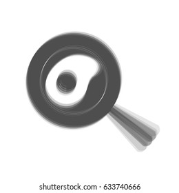 Omelet at pan icon. Vector. Gray icon shaked at white background.