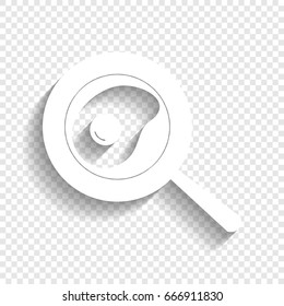 Omelet at pan icon. Vector. White icon with soft shadow on transparent background.