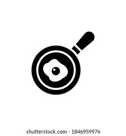 omelet at pan, scrambled egg, icon, vector, glyph style design