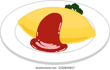 O arroz Omelet é um prato de arroz ketchup ou arroz com manteiga envolto em uma omelete.