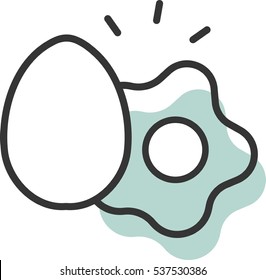 Omelet vector flat icon. Fried egg vector flat icon. Scrambled egg. Egg breakfast. 