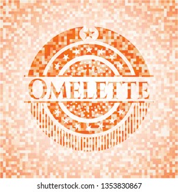 Omelette abstract orange mosaic emblem