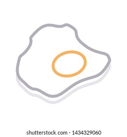 omelette color line vector icon