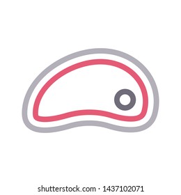 omelette color line vector icon