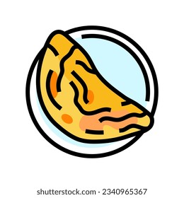 omelette egg color icon vector. omelette egg sign. isolated symbol illustration
