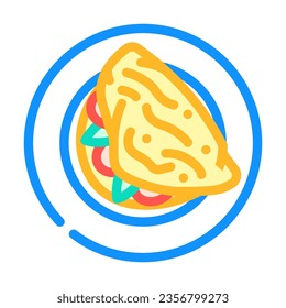vector del icono del color del huevo de tortilla. señal de huevo de tortilla. ilustración de símbolo aislado