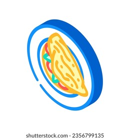 vector de ícono isométrico del huevo de tortilla. señal de huevo de tortilla. ilustración de símbolo aislado