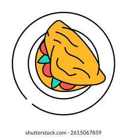 omelette egg line icon vector. omelette egg sign. isolated symbol illustration