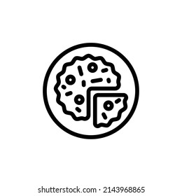 Omelette Icon. Line Art Style Design Isolated On White Background