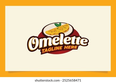 omelette logo. an Eyecatching omelette logo in emblem form. It's great for restaurants, cafes, food trucks, etc.