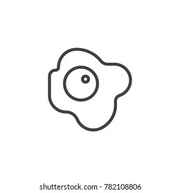 Omelette morning food line icon, outline vector sign, linear style pictogram isolated on white. Scrambled eggs breakfast symbol, logo illustration. Editable stroke